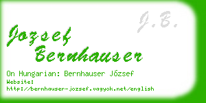 jozsef bernhauser business card
