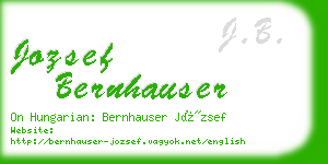 jozsef bernhauser business card